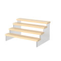 Solid Wood Acrylic Display Stand Desk Perfume Storage Rack Nail Polish Organizer Shelf Transparent Trapezoidal Doll Display Rack.