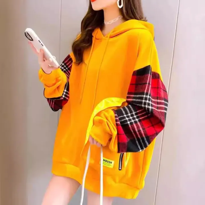 Autumn%20women's%20sweatshirt%20new%202021%20loose%20korean%20version%20fashion%20design%20sense%20stitched%20plaid%20long%20sleeve%20top%20women's%20jacket%20-%20Image%203
