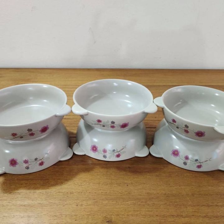 6 Pcs Ceramic Baby Soup & Food Serving Bowl Set. Snack Bowl Set, Gift And Home Decoration. Microwave Oven Save Off-White Color Ceramic Plate & Bowl set. CD:A70.