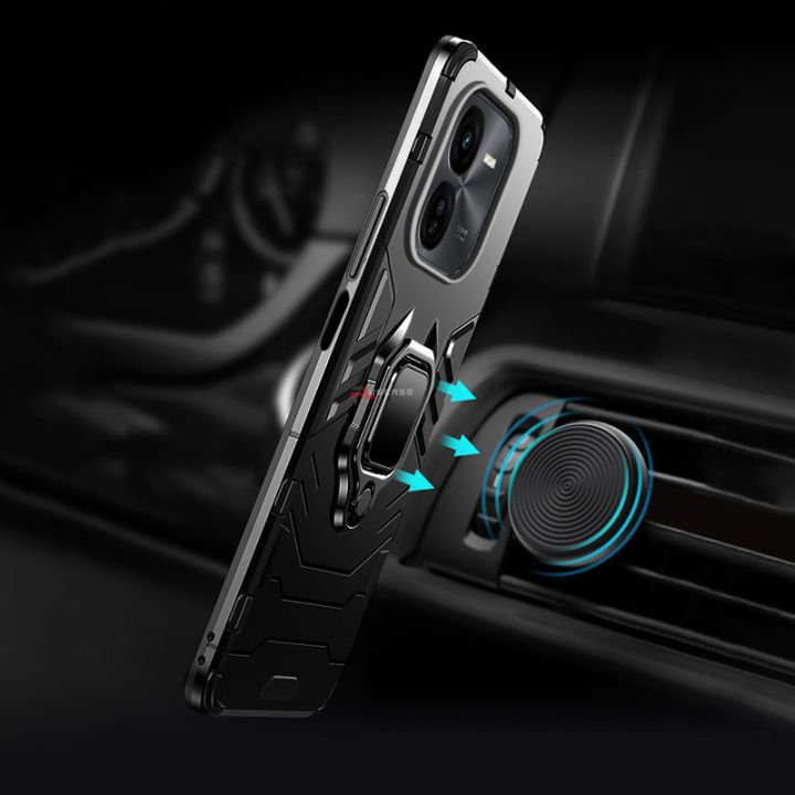 PlusCase%20for%20Vivo%20iQOO%20Z9x%205G%20Ring%20Stand%20Holder%20Case%20Hard%20Back%20Shockproof%20Cover%20-%20Image%205