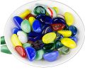 Pebbles gravels Stone Beads for Aquarium and garden Decoration Milky Multi-Coloured Round Glass Table vase Fountain, Upto 100 Pieces. 