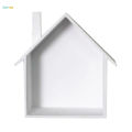 5x House Shaped Floating Wall Mounted Shelves For Decor White. 