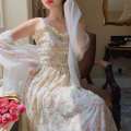Spaghetti Strap Dress Women French Elegant Vintage Floral Dress Sweet 2021 Summer Fashion Clothing Party One Piece Dress Korean. 