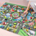 Kids Road Traffic Playmat Rug Anti-slip Carpet Car City Parking Map Pretend Play Play Mat For Boys Girls Gifts (No Cars). 
