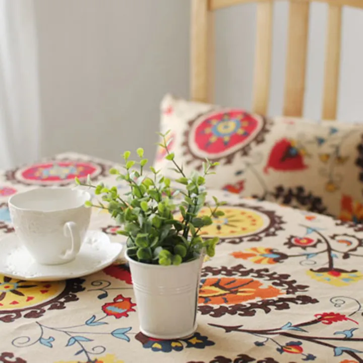 Retro%20Sunflower%20Pattern%20Lace%20Cotton%20Linen%20Fabric%20Tablecloth%20Table%20Cover%20Decor%20-%20Image%207