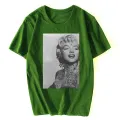 T-Shirt Marilyn Monroe Tattoo White The Happiness Is Have My TShirt New Top Christmas Gifts Men Tee Funny Shirt. 