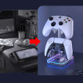 Baoer RGB Gaming Controller Holder Compatible For Switch Pro/Ps5/Ps4/Ps2/Ps3/XboxSeries Universal Controller Stand Accessories For Desk Gamers. 