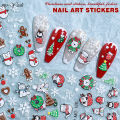 Myyeah 3D Christmas Nail Art Sticker Embossed Cute Santa Snowflake Cat Nail Decals Xmas Nail Decal Slider DIY Manicure Decoration. 