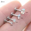 Starose 4pcs 2~5mm Rainbow Gem Nose Ring Labret Lip Piercing Kit Nostril Piercing Helix Studs Tragus Earrings Ear Piercing Oreja.