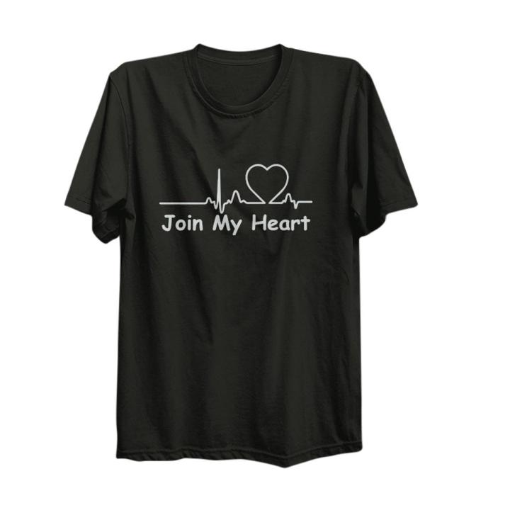 Join My Heart Cotton Printed T-Shirt - T Shirt