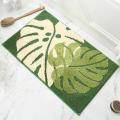Green Leaves Bath Mats Non-slip Absorbent Machine Washable Floor Mat Bedroom Carpet Rugs 50x80cm. 