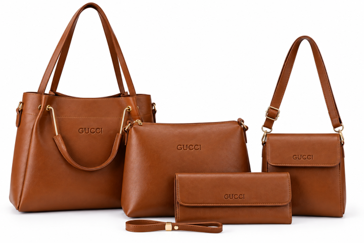 4-in-1 Premium Women PU Leather Handbag Set