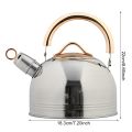 Stainless Steel Whistling Kettle Tea Pot 3L Tea Kettle With Ergonomic Handle Whistling Teapot For Induction Cookers Gas Stoves. 
