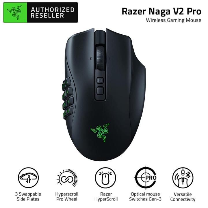Razer Naga V2 Pro Wireless MMO Gaming Mouse With HyperScroll Pro Wheel ...