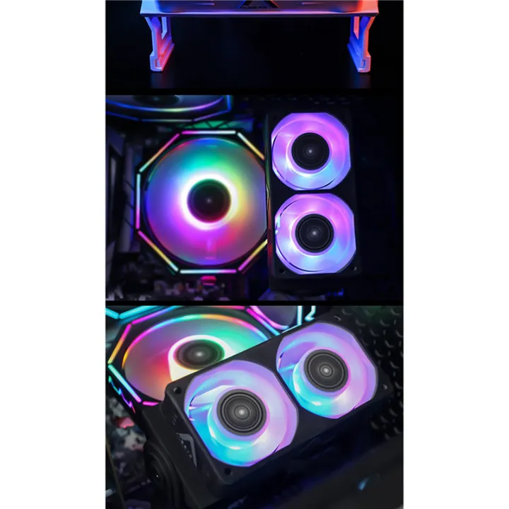 NAMUNY%202X%20RAM%20Cooler%20Cooling%20Fan%20Ram%20Memory%20Cooler%20with%20Dual%2060mm%20Fan%20PWM%20Radiator%20for%20DDR2/3/4/5%20Cooling,%20Black%20ARGB%20-%20Image%202