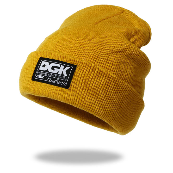 【Best Price Guaranteed】 New Ski Hat Autumn and Winter Pullover Knitted Hat DGK Letter Wool Hat Unisex Beanie Hat for Men and Women