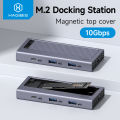 Hagibis M.2 SSD Enclosure with USB C Hub Magnetic Cover External Hard Drive Case Compatible with Thunderbolt 4/3 for MacBook PC.