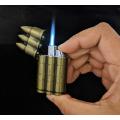 Copper Refillable 3 Bullet Shaped Flip Lighter Butane Gas. 
