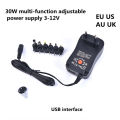 Adapter Adjustable Power Supply 3V 4.5V 5V 6V 7.5V 9V 12V 2A 2.5A AC/DC US EU UK.