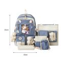 Japanese High School Bags For Students Teens Girls Cute Kawaii Women Backpack 5pcs set Multiple Pockets School Backpack Mochila. 