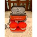 Milton Executive Lunch Box 2 Steel & 1 Microwave Safe Plastic Box. 