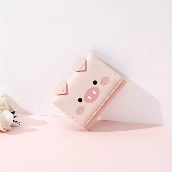 Korean%20Cute%20Pig%20Women%20PU%20Leather%20Standard%20Short%20Wallet%20-%20Image%203