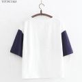 Jersey Short Sleeve Casual T-Shirt Top for Women Trendy Fashion Everyday Wear Assorted Color. 