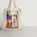 JUJUTSU KAISEN JJK GOJO ITADORI MEGUMI NOBARA ANIME WHITE TOTE BAG JAPAN ANIME TOTE BAG. 