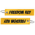 1Pc Freedom Key Laugh Key Striped Embroidery Key Ring For Motorcycle Car Keyring Tag Jewelry Keychains Embroidered Keychain ANLAN.