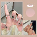 Wearing nail handmade nail piece temperament white broken diamond butterfly wearing nail piece short 24 pieces of nail stickers wholesale. 