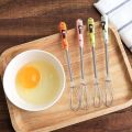 Small Fashionable Kitchen Accessories Baking Tools Cartoon Ceramic Handle Stirring Whisk Egg Mixer Blender Egg Beater. 