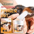 50pcs/pack Dental Finger Glove Wipes Remove Tartar Disposable Wet Towels Ear Stain Remover Non-woven Grooming Tools Pet Supplies.