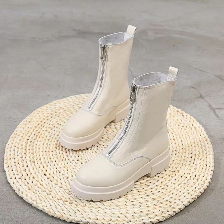 Online%20Influencer%20Martin%20Boots%20Female%20Skinny%20Boots2022New%20Popular%20Spring%20Fleece-Lined%20British%20Style%20All-Match%20Thick%20Bottom%20Elevator%20Ankle%20Boots%20-%20Image%204