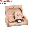 Wedding Gift Box USB 3.0 Flash Drive Free Logo Wooden Pen Drive High Speed Memory Stick 64GB/32GB/16GB/8GB/4GB Real Capacity. 