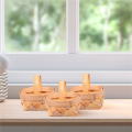 120Pcs Wood Chip Mini Baskets Manual Woven Baskets Ornaments Candy Storage Box.