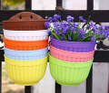 Resin Wall Hanging Planter 8.1 Inch Plants Basket Half Round Flower Holder Planter Pot With S Hooks Flower Pot Basket Container - Flower Tub. 
