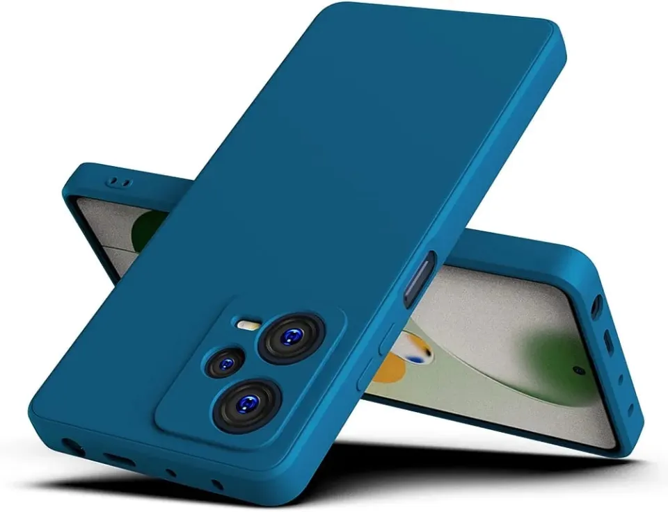 GOKEN Cover In TPU Con Texture Pelle E Fibra Di Carbonio Per Xiaomi Redmi Note 12 Pro Plus, Blu, Antiurto E Antiscivolo