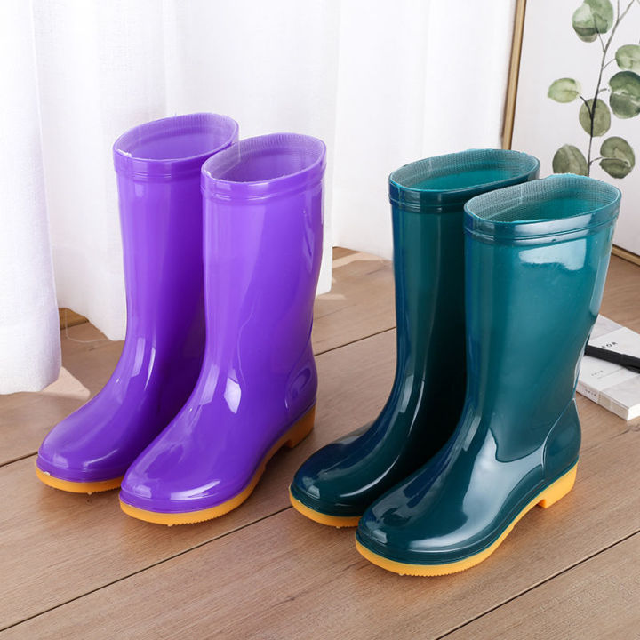 Women's%20Rain%20Boots%20High-Top%20Fashion%20Waterproof%20Antiskid%20Shoe%20Mid-Calf%20Rain%20Shoes%20Women's%20All-Season%20Warm%20Kitchen%20Rain%20Rubber%20Boots%20Work%20-%20Image%204