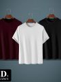 Men's Casual Solid Color T-Shirts Combo Pack - Comfort Fit Short Sleeve Crew Neck Tops.