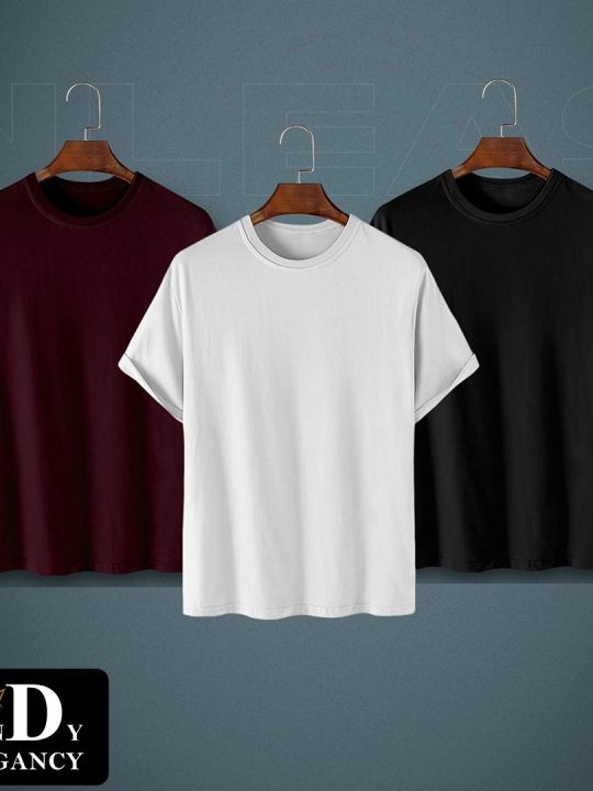 Men's%20Casual%20Solid%20Color%20T-Shirts%20Combo%20Pack%20-%20Comfort%20Fit%20Short%20Sleeve%20Crew%20Neck%20Tops%20-%20Image%203