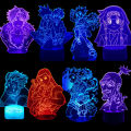HUNTER×HUNTER 3D Visual Lamp Gon Killua Zoldyck Kurapika Hisoka LED Night Light Acrylic Illusion Table Lampara Toys Lighting.