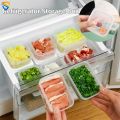 Kitchen Portable Food Grade Plastic Crisper Refrigerator Meat Compartment Frozen Sub-Packed Box Food Storage Container.