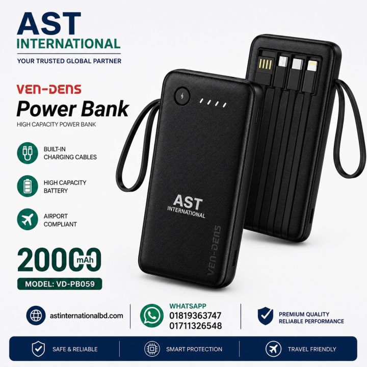 VEN-DENS%20VD-PB059%2020000mAh%20Fast%20Charging%20Power%20Bank%20%7C%20Dual%20USB%20Output%20%7C%20Portable%20Power%20Bank%20by%20ast%20-%20Image%202