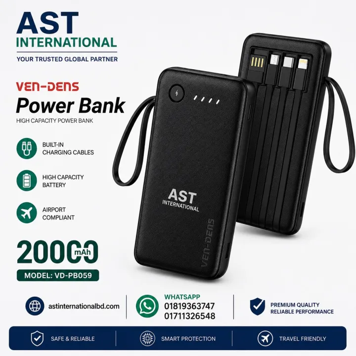 VEN-DENS%20VD-PB059%2020000mAh%20Fast%20Charging%20Power%20Bank%20%7C%20Dual%20USB%20Output%20%7C%20Portable%20Power%20Bank%20by%20ast%20-%20Image%202