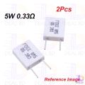2Pcs Wirewound 5W 0.33 Ohm Non-Inductive Ceramic Cement Resistor 0.33R 5 Watt BPR56 Wire Wound Resistance Axial Lead Fixed Cement Resistor 5% Tolerance.