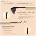 FOCALLURE Waterproof 2 In 1 Black Mascara Eyeliner 3D Fiber Natural Eyelash Growth Enhancer Lengthening Thicker Eye Lash Primer.