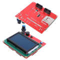 12864 LCD Control Module Panel Display Motherboard 3D Printer Smart Controller + 2Pcs Lines. 