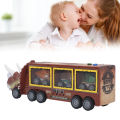 Dinosaur Carrying Truck, Dinosaur Transport Truck Dinosaur Pull Back Cars Realistic Shape Three Fun Sounds with Stone Model for Birthday Gifts. 