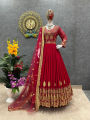 Readymade Georgette Embroidered Party Dress-30.