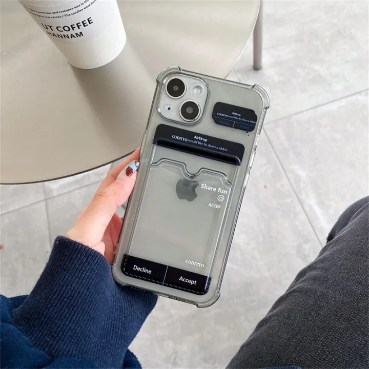 Cute%20Funny%20Airdrop%20Card%20Holder%20Transparent%20Phone%20Case%20For%20iPhone%2013%2012%2011%20Pro%20XS%20Max%20X%20XR%20SE%207%208%20Plus%20Clear%20TPU%20Soft%20Back%20Cover%20-%20Image%207